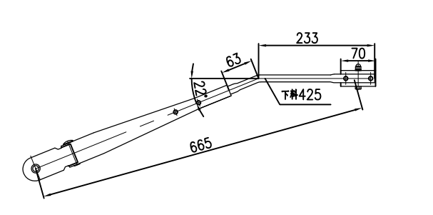 GBXM108 鄭州665mm單圓管V型右刮臂 (22度)